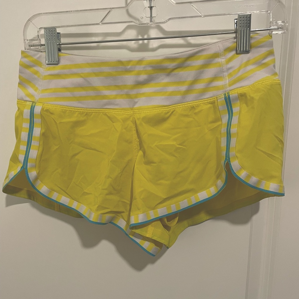 Lululemon Yellow Turbo Shorts Size 2